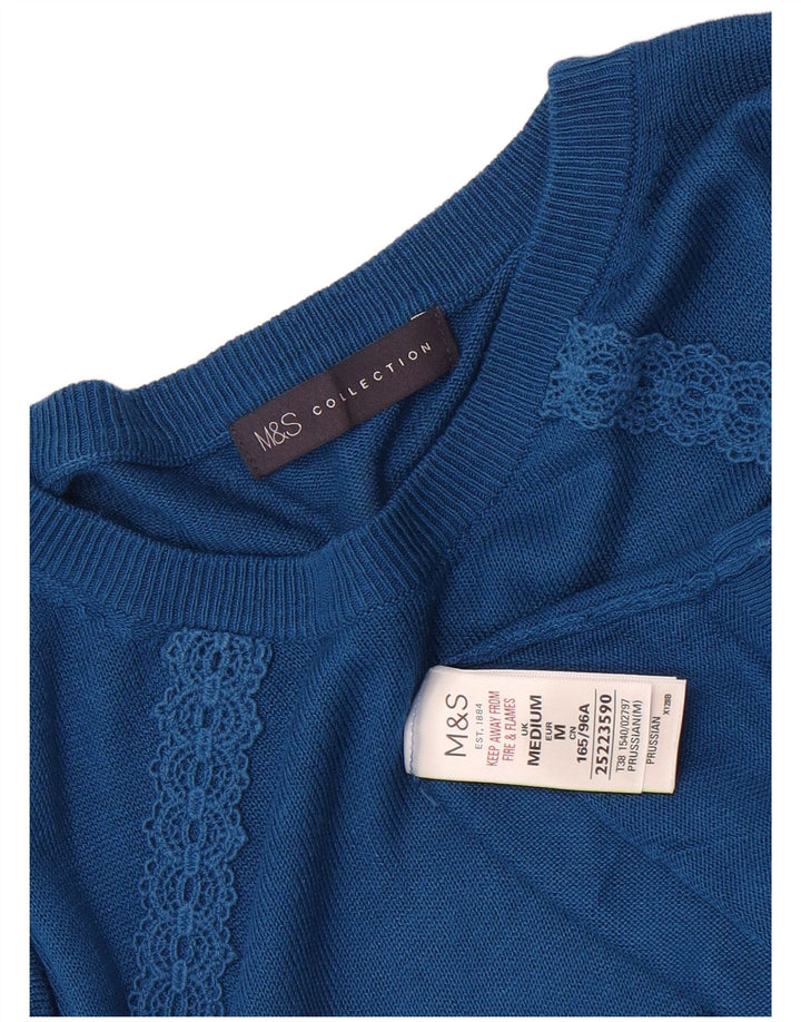 Marks & Spencer Damen-Pullover in Übergröße mit U-Boot-Ausschnitt, Gr. 14, Mittelblau