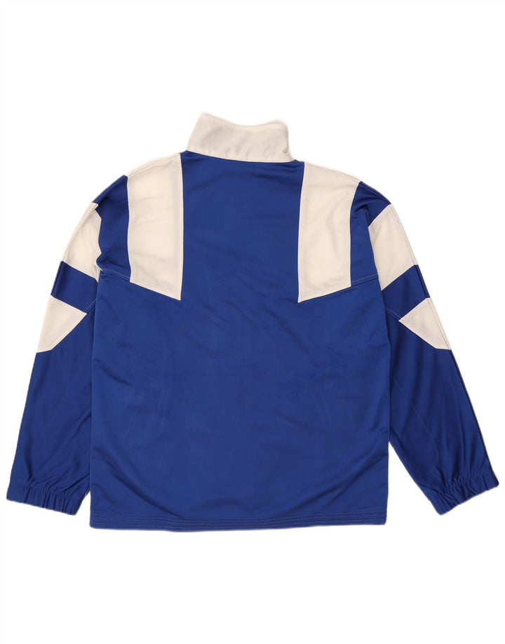 Brugi Herren-Trainingsanzugoberteil, mittelblaues Farbblock-Polyester