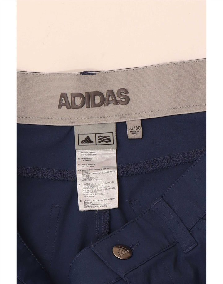 Adidas Herren Slim Freizeithose W32 L30 Blau Polyamid
