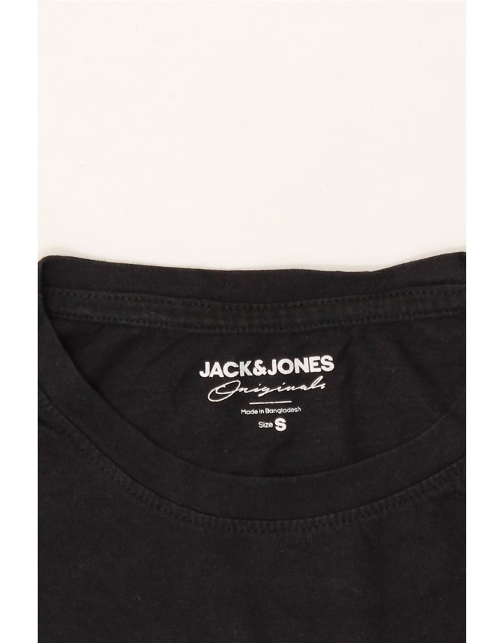 JACK & JONES Mens T-Shirt Top Small Black Cotton Vintage Jack & Jones and Second-Hand Jack & Jones from Messina Hembry 