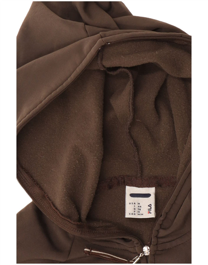 Fila Damen Zip Hoodie Pullover UK 12 Mittelbraun