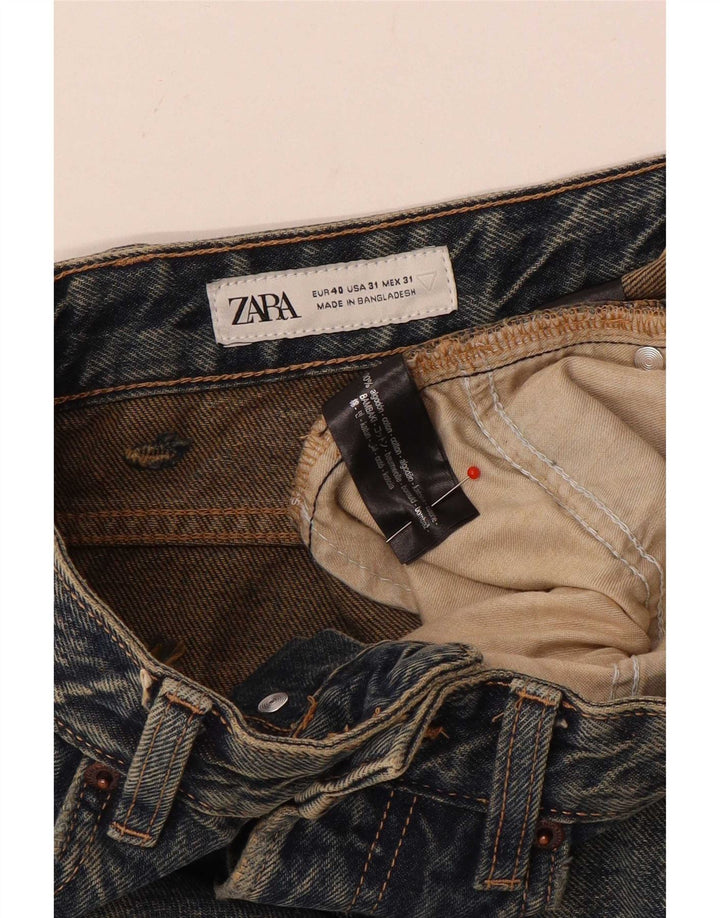 Zara Herren Distressed Tapered Jeans EU 40 Medium W31 L27 Blaue Baumwolle