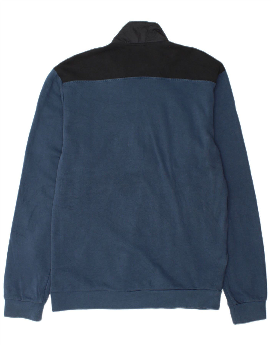 Adidas Herren-Sweatshirt mit Reißverschluss am Hals, klein, blau, Colourblock-Baumwolle