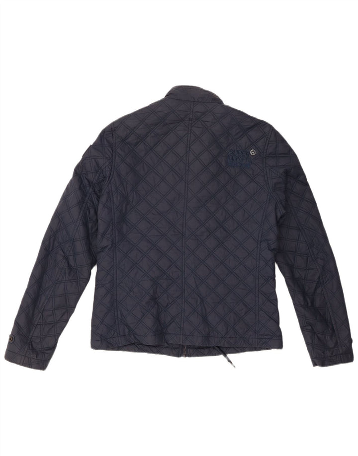 Superdry Damen Steppjacke UK 12 Medium Marineblau