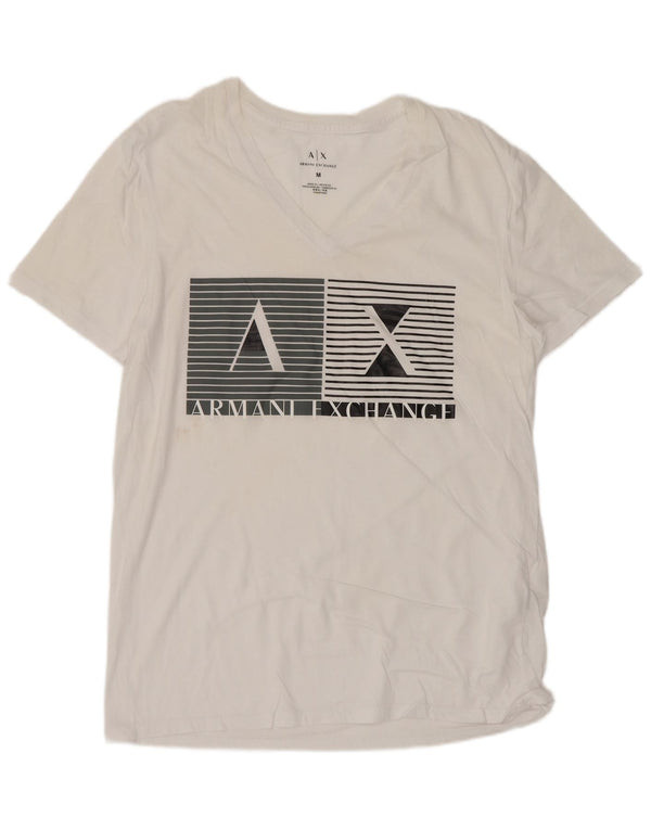 Armani Exchange Herren-T-Shirt mit Grafik, mittelweiße Baumwolle
