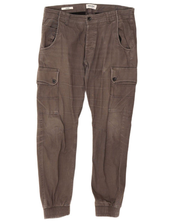 Jack & Jones Herren Tapered Joggers Cargohose W33 L27 Graue Baumwolle