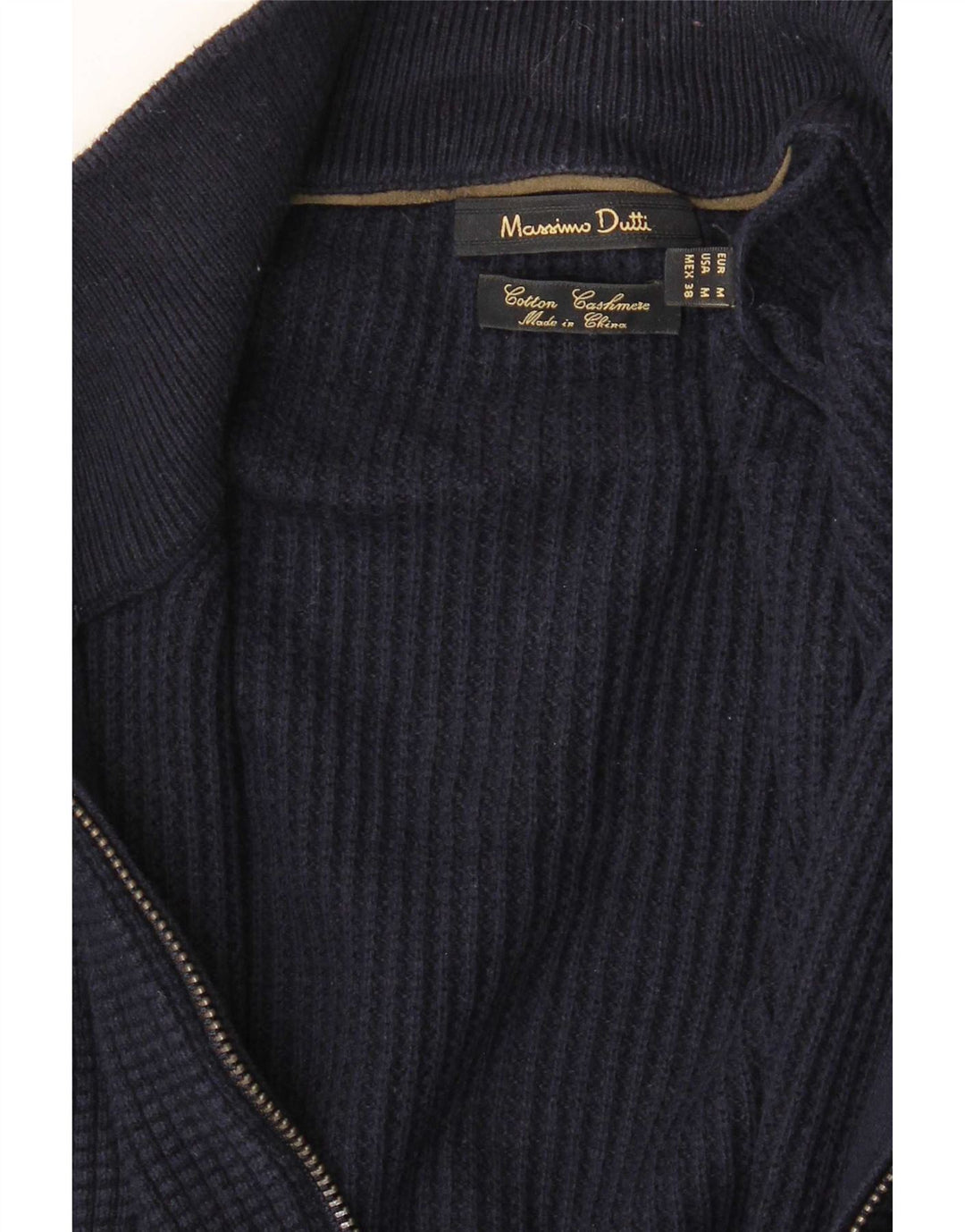 Massimo Dutti Herren-Strickjacke, mittleres Marineblau