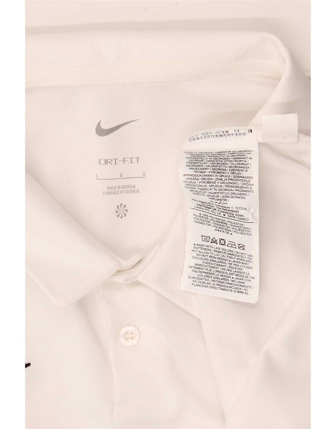Nike Herren Dri Fit Poloshirt, großes weißes Polyester
