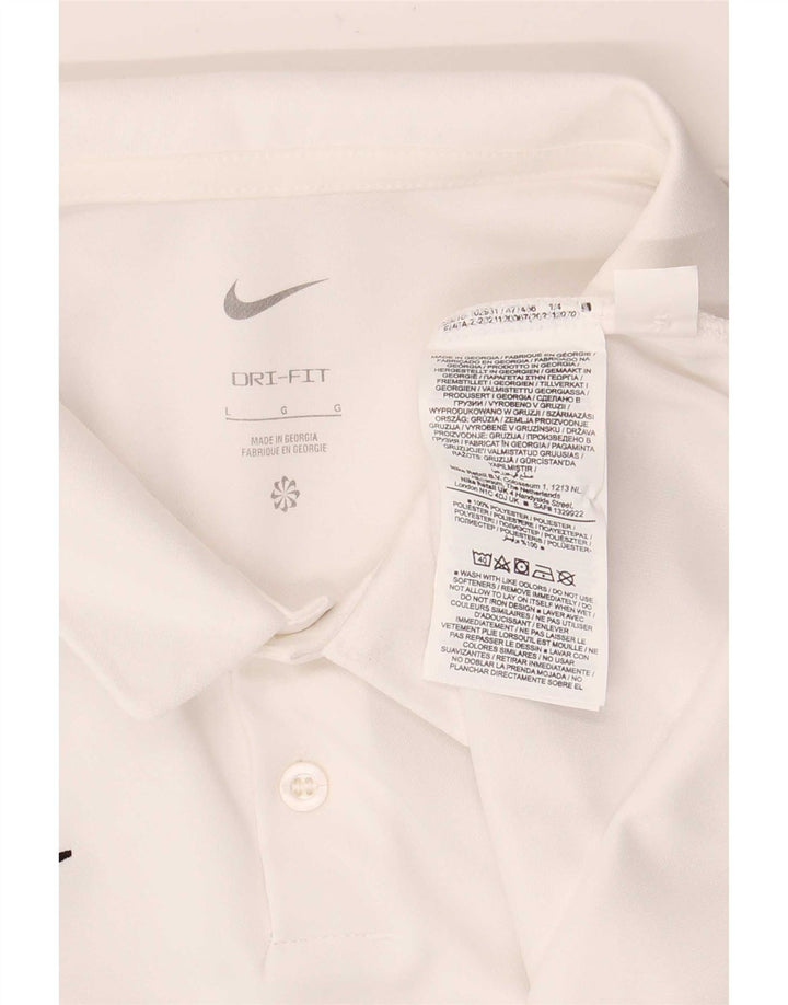 Nike Herren Dri Fit Poloshirt, großes weißes Polyester