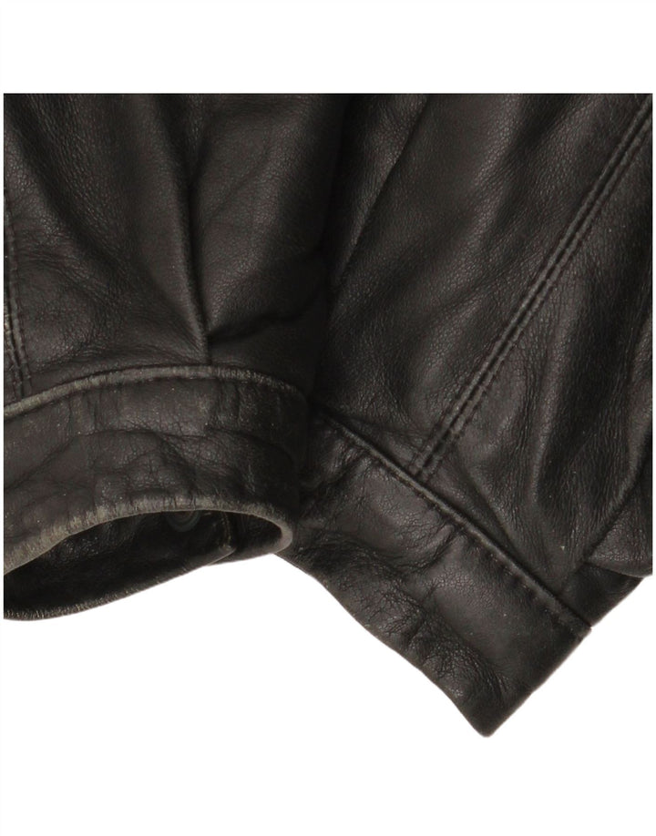 Dama Damen Lederjacke IT 44 Mittelschwarzes Colourblock-Leder