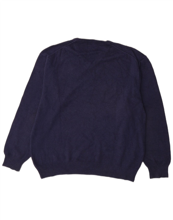 GANT Herren-Pullover mit V-Ausschnitt, 2XL, marineblaue Baumwolle