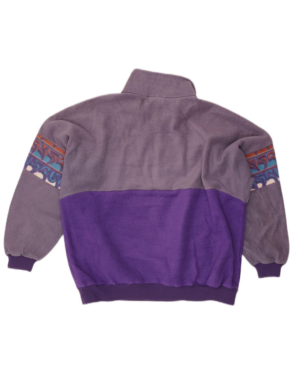 SALEWA Herren-Fleecepullover mit Reißverschluss am Hals, XL, lila, geometrisches Polyester