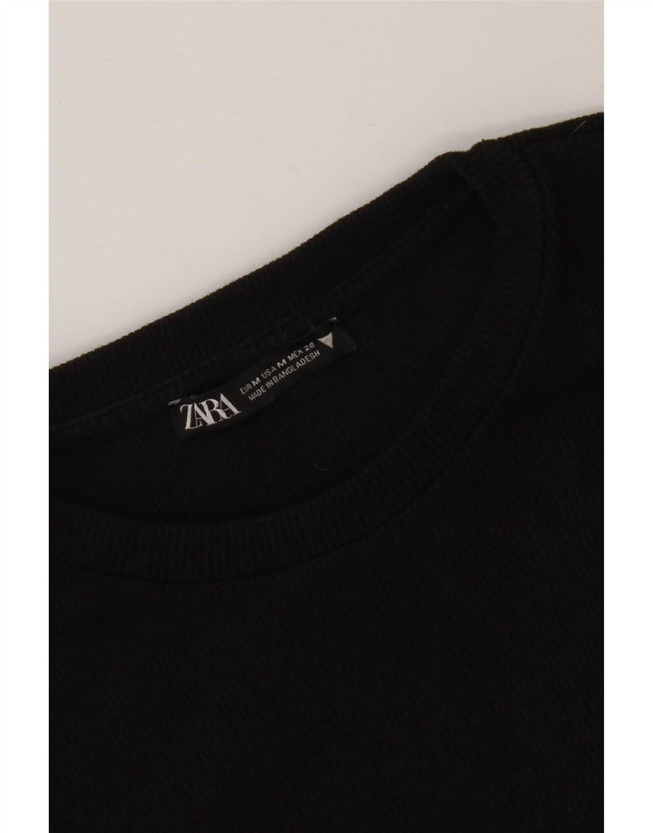 Zara Damen Pulloverkleid UK 12 Medium Schwarz