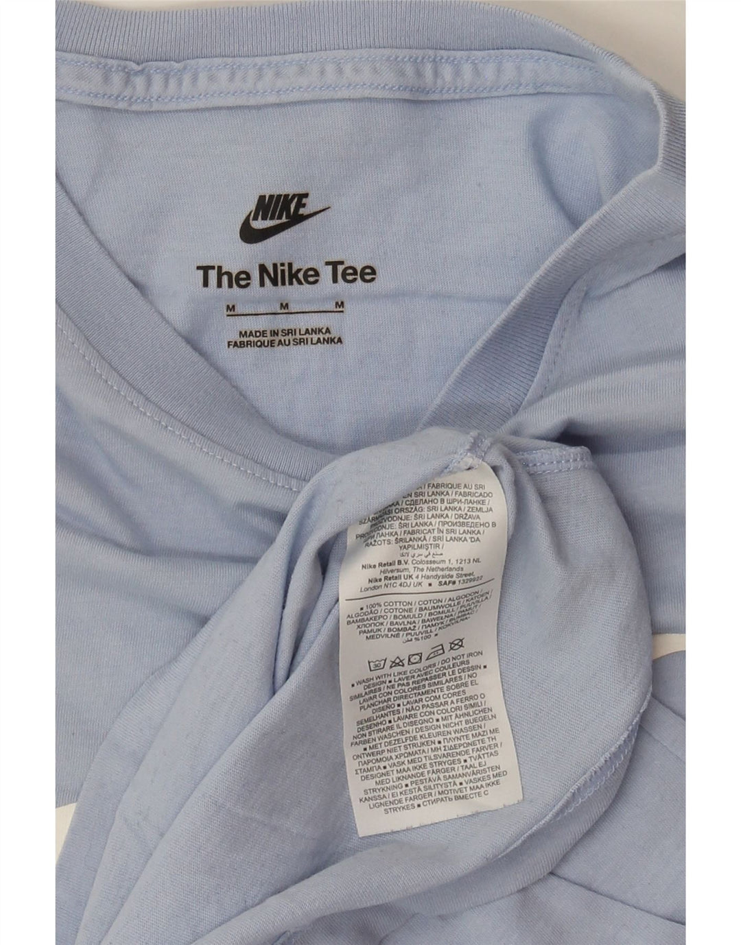 NIKE Herren-T-Shirt mit Grafik, mittelblaue Baumwolle