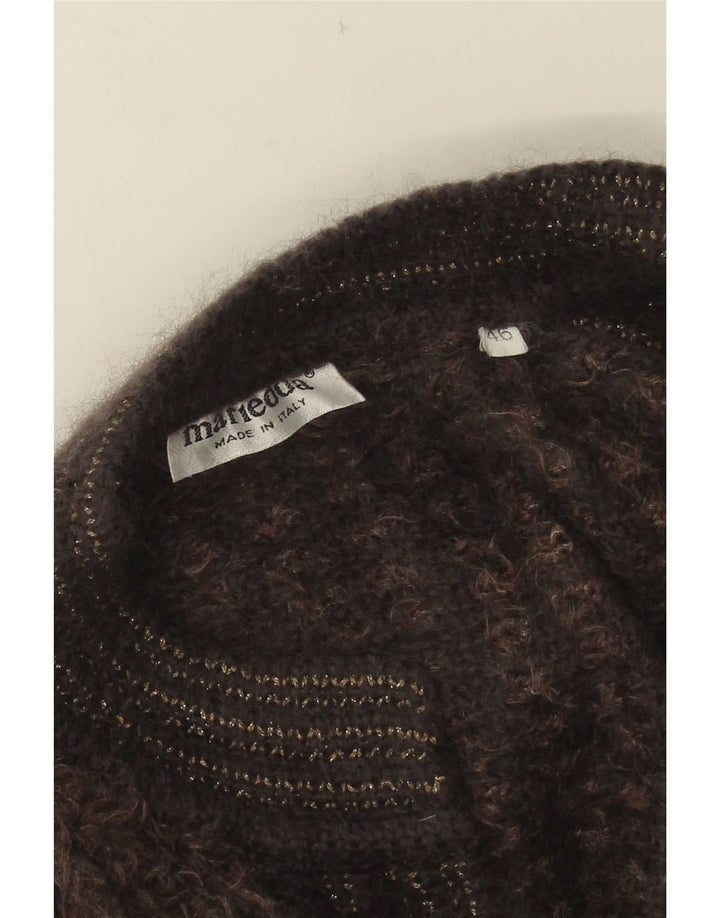 Mariedda Damen Strickjacke IT 46 Large Braun gestreift