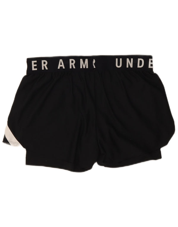 Under Armour Damen Graphic Sport Shorts UK 14 Large Schwarz Colourblock
