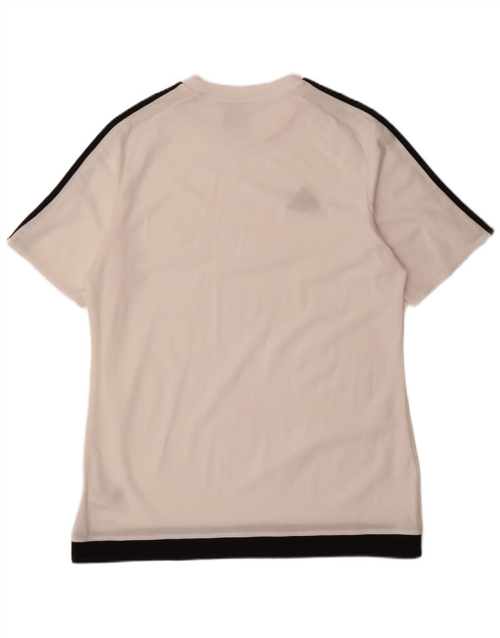 Adidas Herren Climalite T-Shirt Top Large Weiß Colourblock Polyester