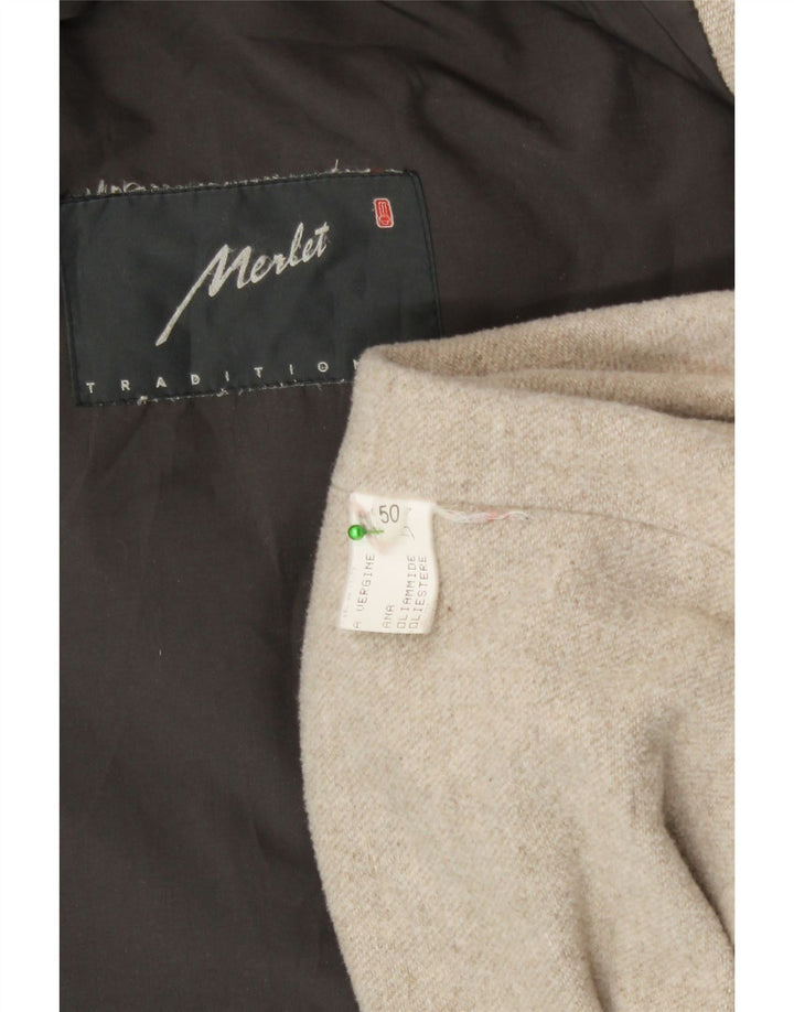 Merlet Herren-Mantel mit Kapuze, IT 50, große Khaki-Wolle