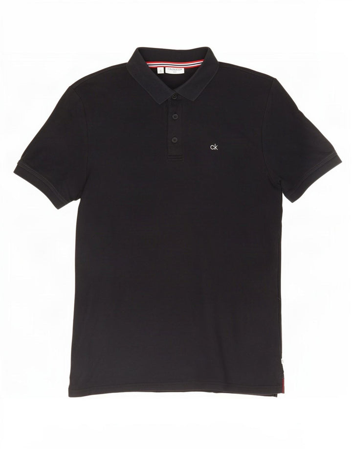 Calvin Klein Herren-Poloshirt, mittelmarineblaue Baumwolle