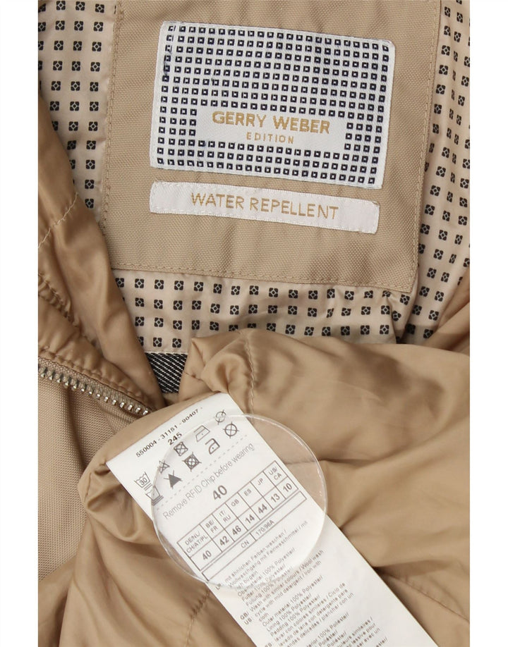 Gerry Weber Womens Hooded Raincoat UK 14 Large Beige Polyester