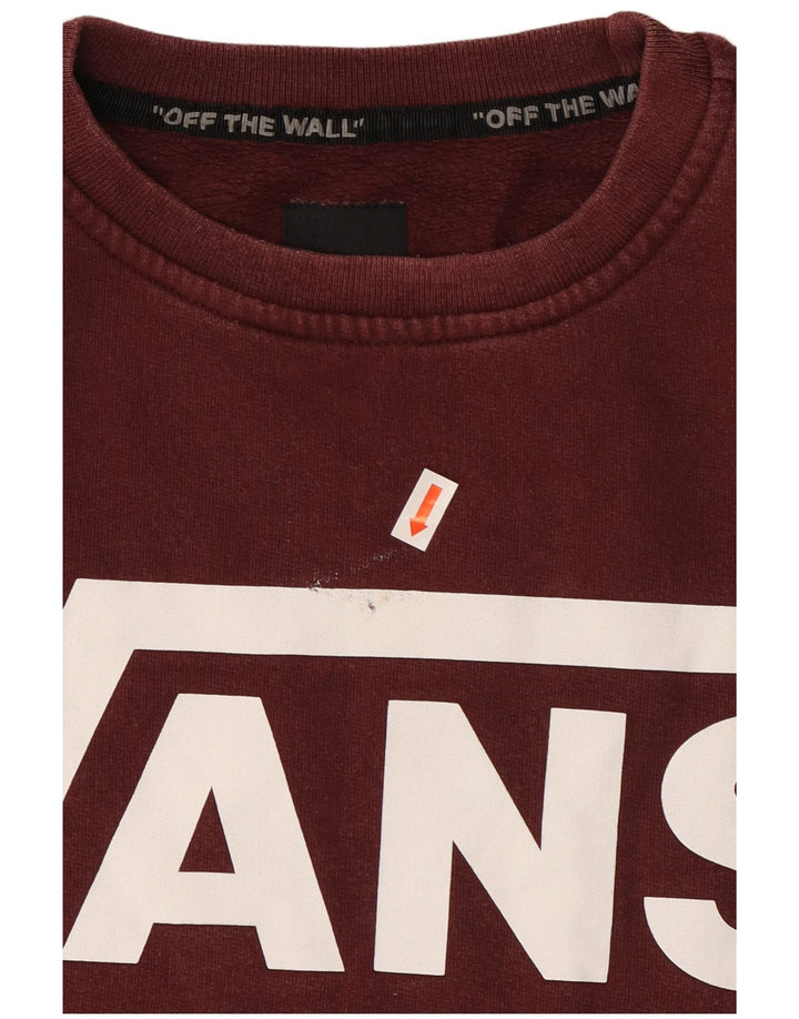 Vans Herren-Sweatshirt mit Grafik, Größe S, Burgunderrot, Baumwolle