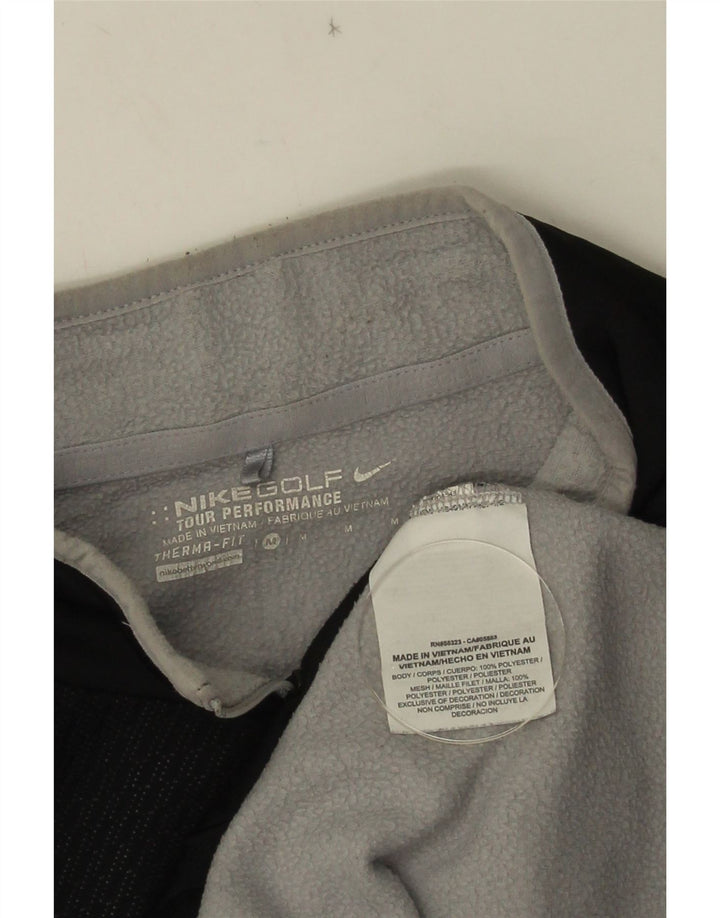 NIKE Herren Therma-Fit Zip Neck Sweatshirt Pullover Medium Schwarz Polyester