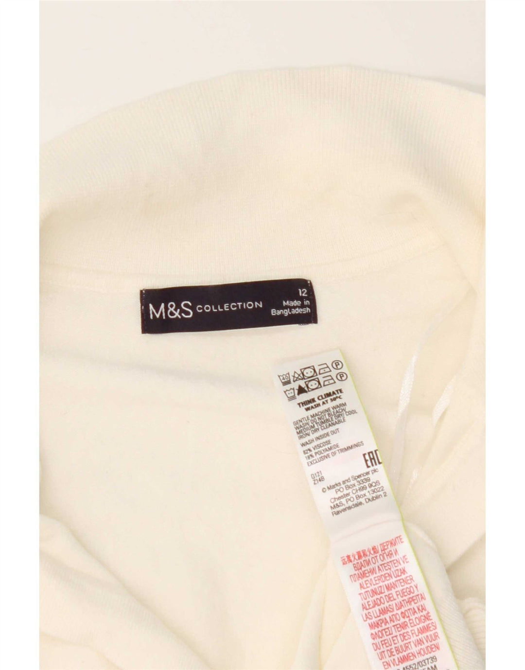 Marks & Spencer Damen Poloshirt UK 12 Mittelweiße Viskose