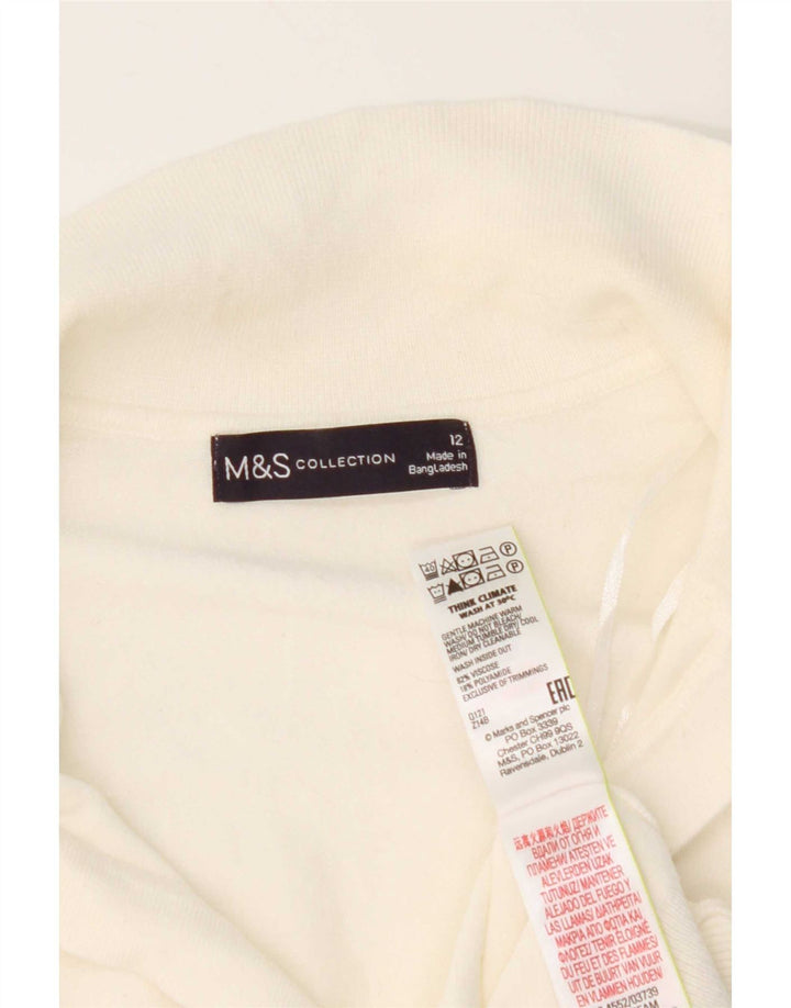 Marks & Spencer Damen Poloshirt UK 12 Mittelweiße Viskose