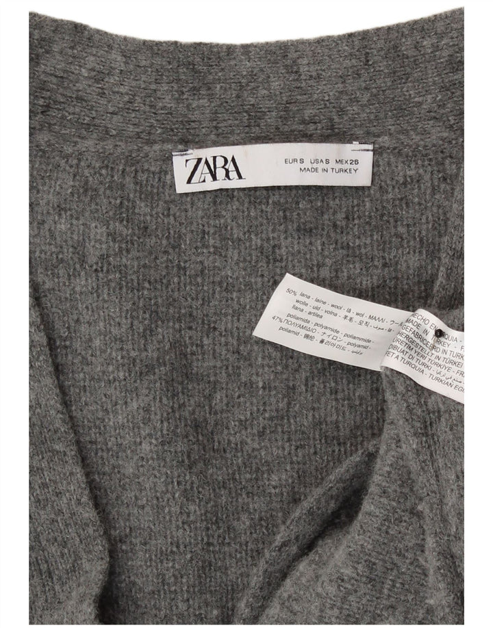Zara Damen-Strickjacke in Übergröße, Gr. 10, kleine graue Wolle