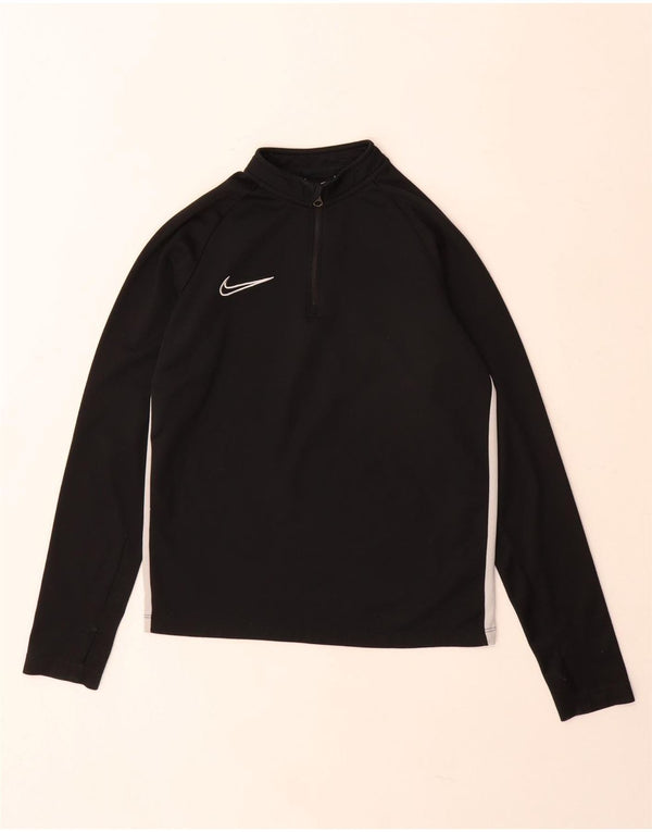 Nike Boys Dri Fit Sweatshirt Jumper 10-11 Years Medium Black Colourblock