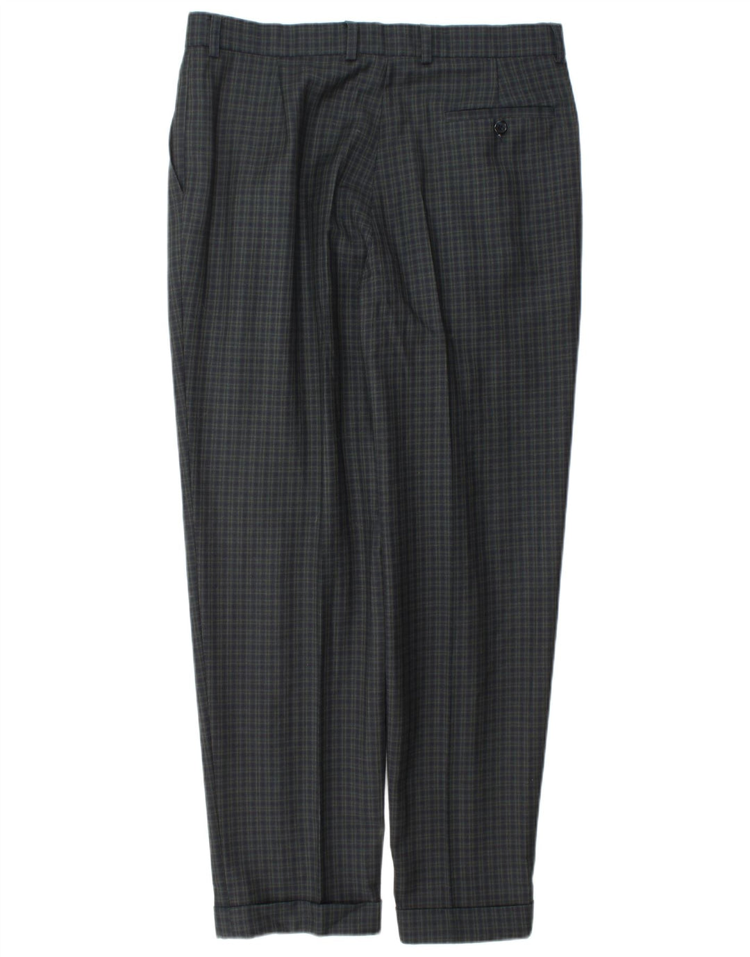 Marks & Spencer Slim-Anzughose für Herren, W34, L31, marineblau karierte Wolle