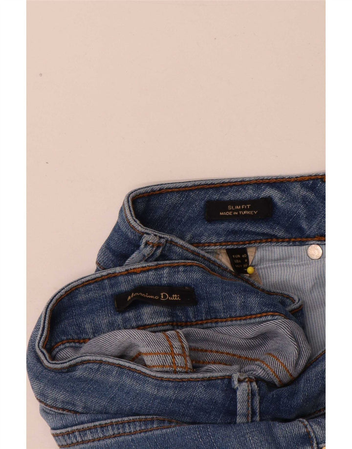 Massimo Dutti Damen Slim Jeans EU 40 Medium W30 L32 Blaue Baumwolle