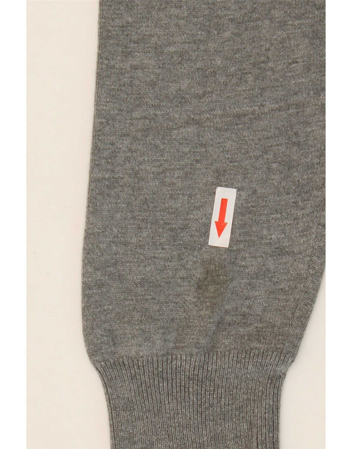 Puma Herren-Pullover mit Rundhalsausschnitt, mittelgrau gestreift