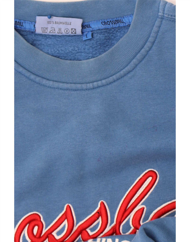 Crossball Herren-Sweatshirt mit Grafik, reguläre Passform, groß, aus blauer Baumwolle