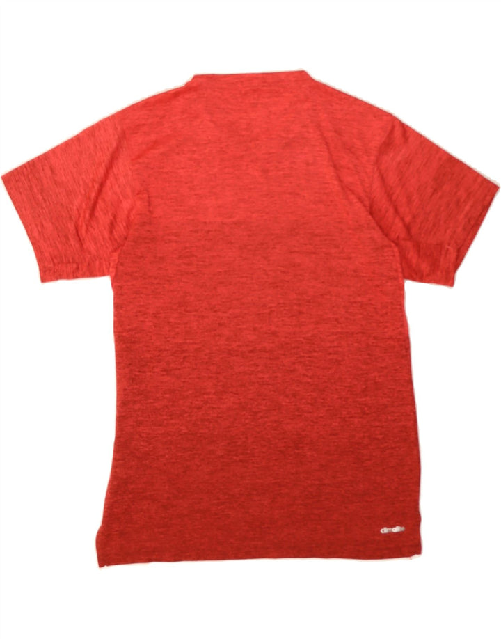 ADIDAS Mens T-Shirt Top Small Red Flecked Polyester Vintage Adidas and Second-Hand Adidas from Messina Hembry 