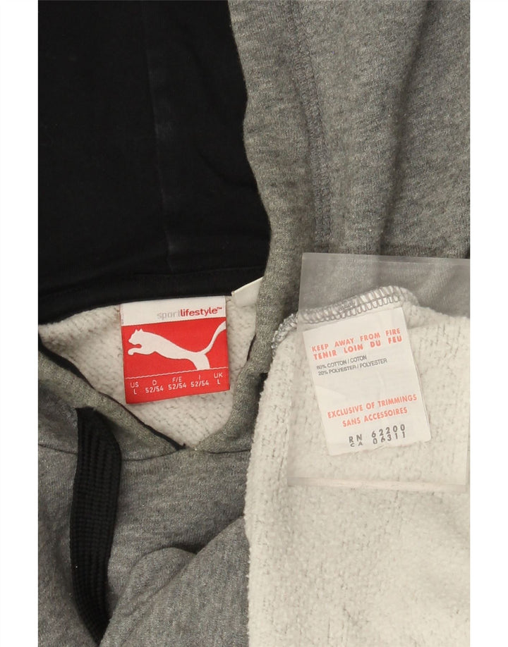 PUMA Herren Graphic Hoodie Pullover Große graue Baumwolle
