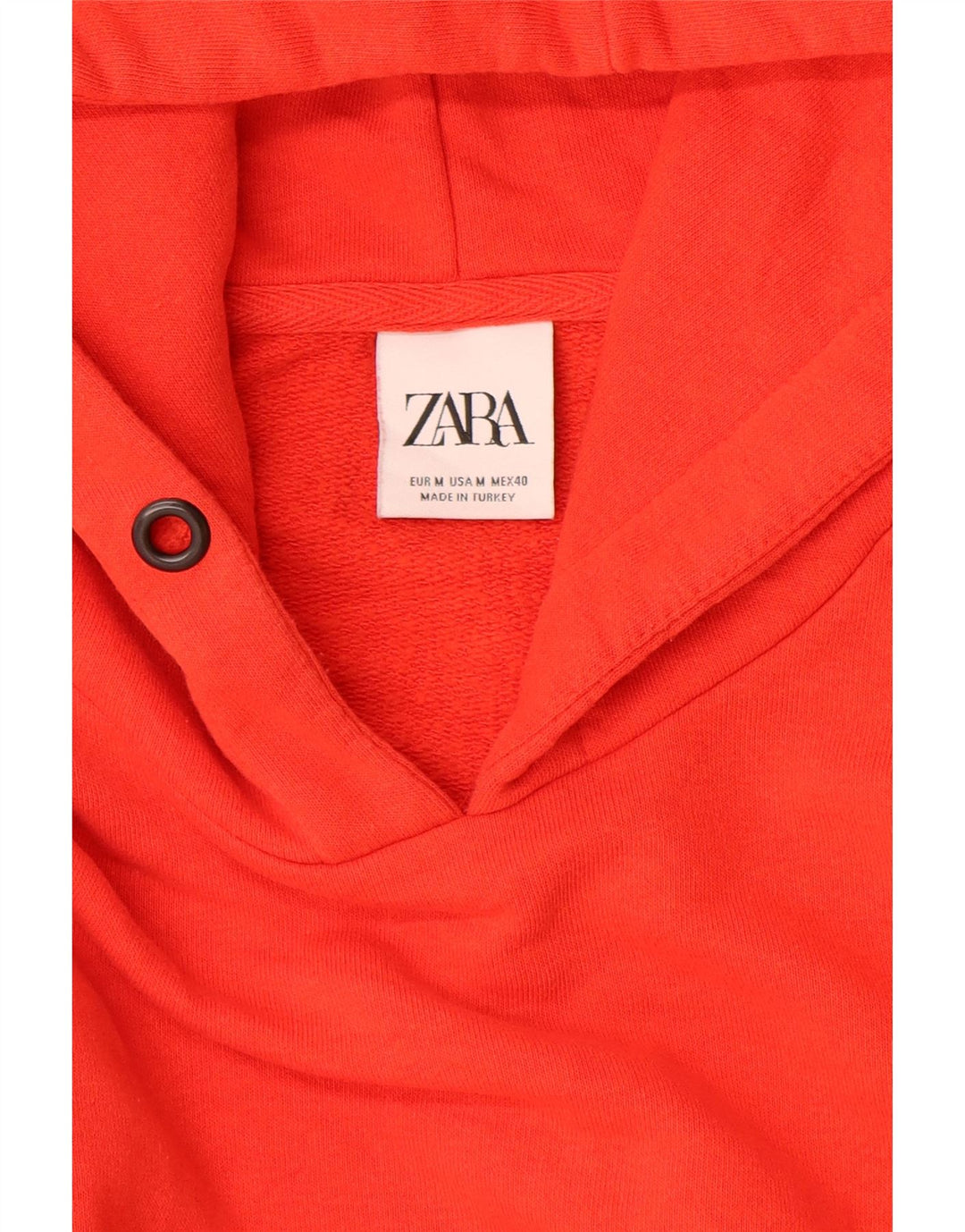 Zara Herren Kapuzenpullover aus mittelroter Baumwolle