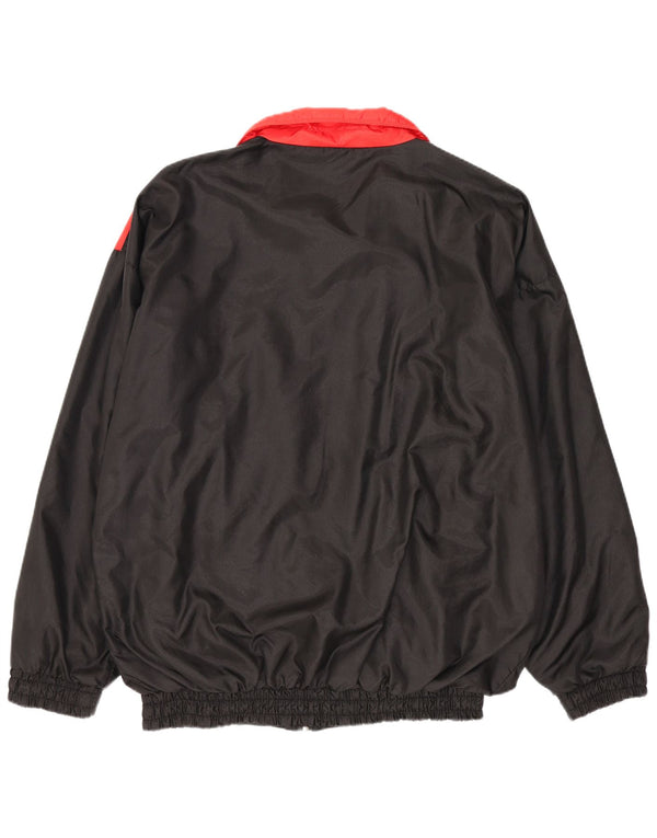 Vintage Herren-Trainingsanzug mit lockerer Passform, Jacke, Mittelschwarz, Farbblock-Sport