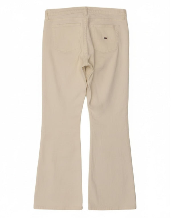 Tommy Hilfiger Schlagjeans für Damen, W32, L30, cremefarbene Baumwolle