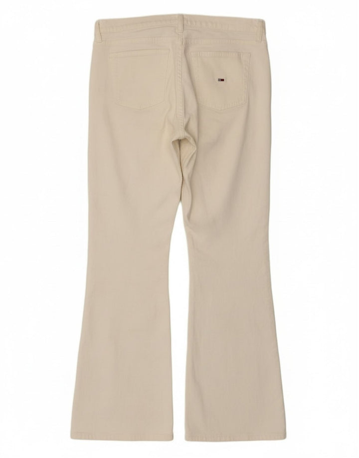 Tommy Hilfiger Schlagjeans für Damen, W32, L30, cremefarbene Baumwolle