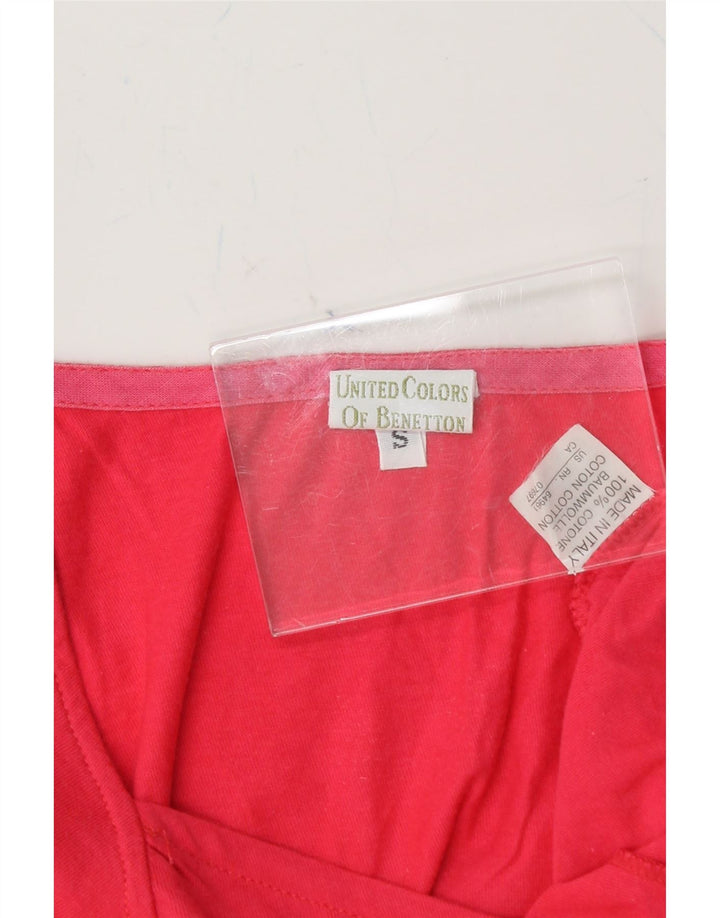 BENETTON Womens Cami Top UK 10 Small Pink Cotton Vintage Benetton and Second-Hand Benetton from Messina Hembry 