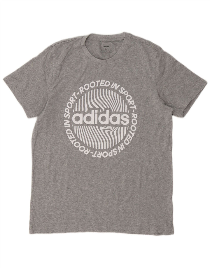 Adidas Herren Grafik-T-Shirt-Oberteil Mittelgrau meliert