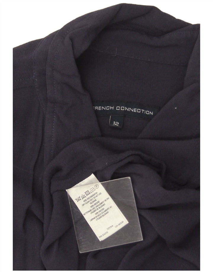 French Connection Damen-Hemdbluse, UK 12, mittlere marineblaue Viskose