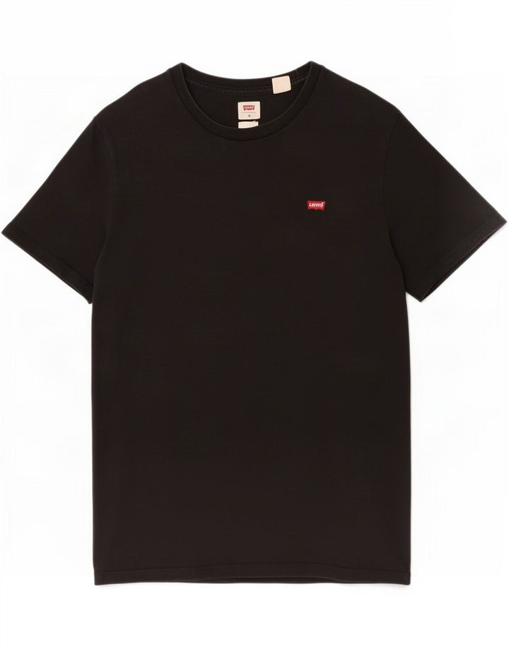 Levi's Herren Standard-T-Shirt-Oberteil aus mittelschwarzer Baumwolle