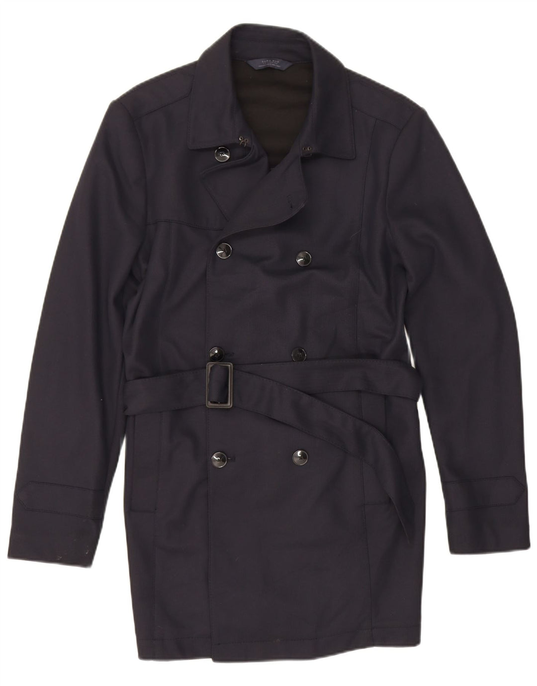 Zara Herren Trenchcoat UK 40 Medium Marineblau Polyester