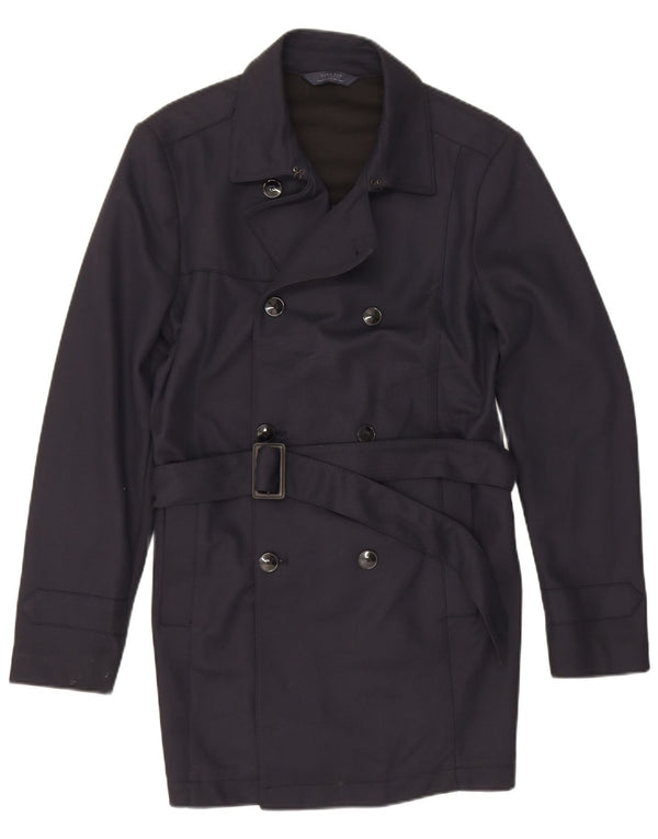 Zara Herren Trenchcoat UK 40 Medium Marineblau Polyester