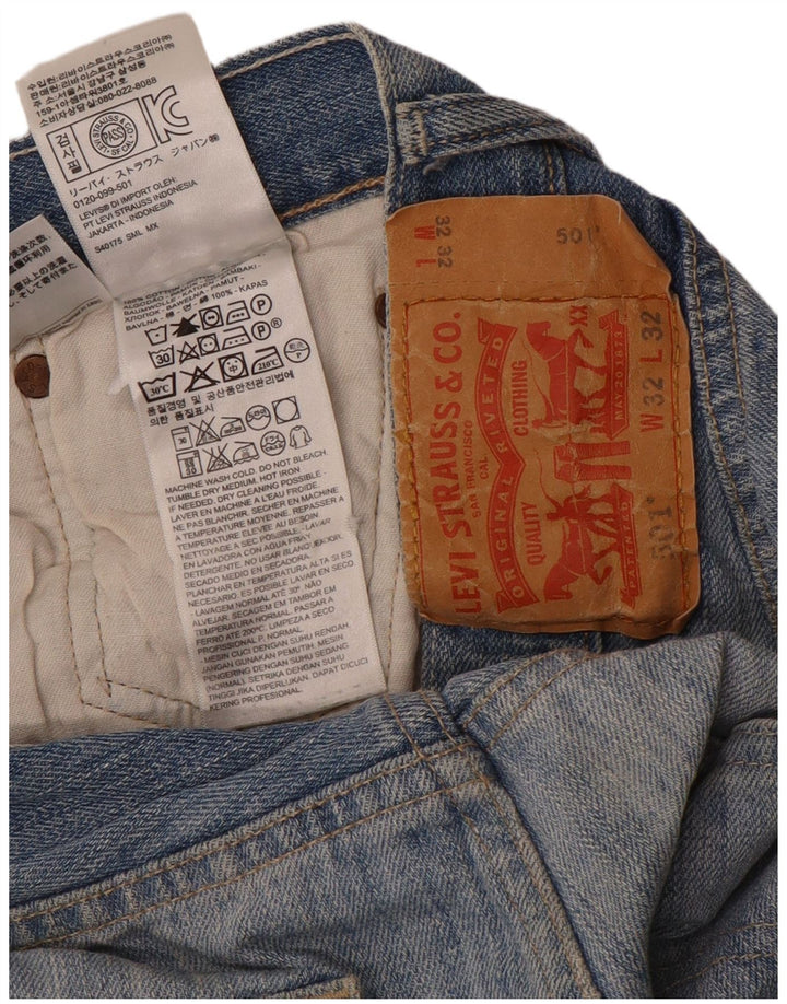 Levi's Herren 501 Straight Jeans W32 L32 Blaue Baumwolle