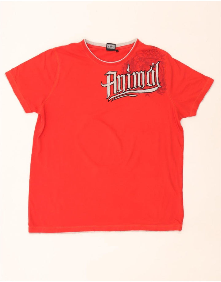 Animal Herren Grafik-T-Shirt-Oberteil XL aus roter Baumwolle