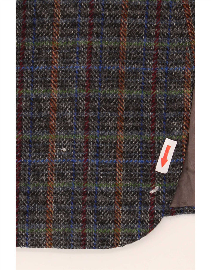 Vintage Herren 2-Knopf-Blazerjacke UK 40 Große grau karierte Wolle