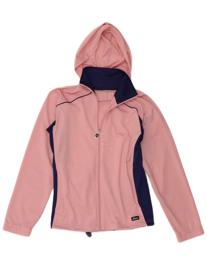 Asics Damen-Trainingsanzug mit Kapuze, Top-Jacke, UK 14, mittelrosa, Farbblock